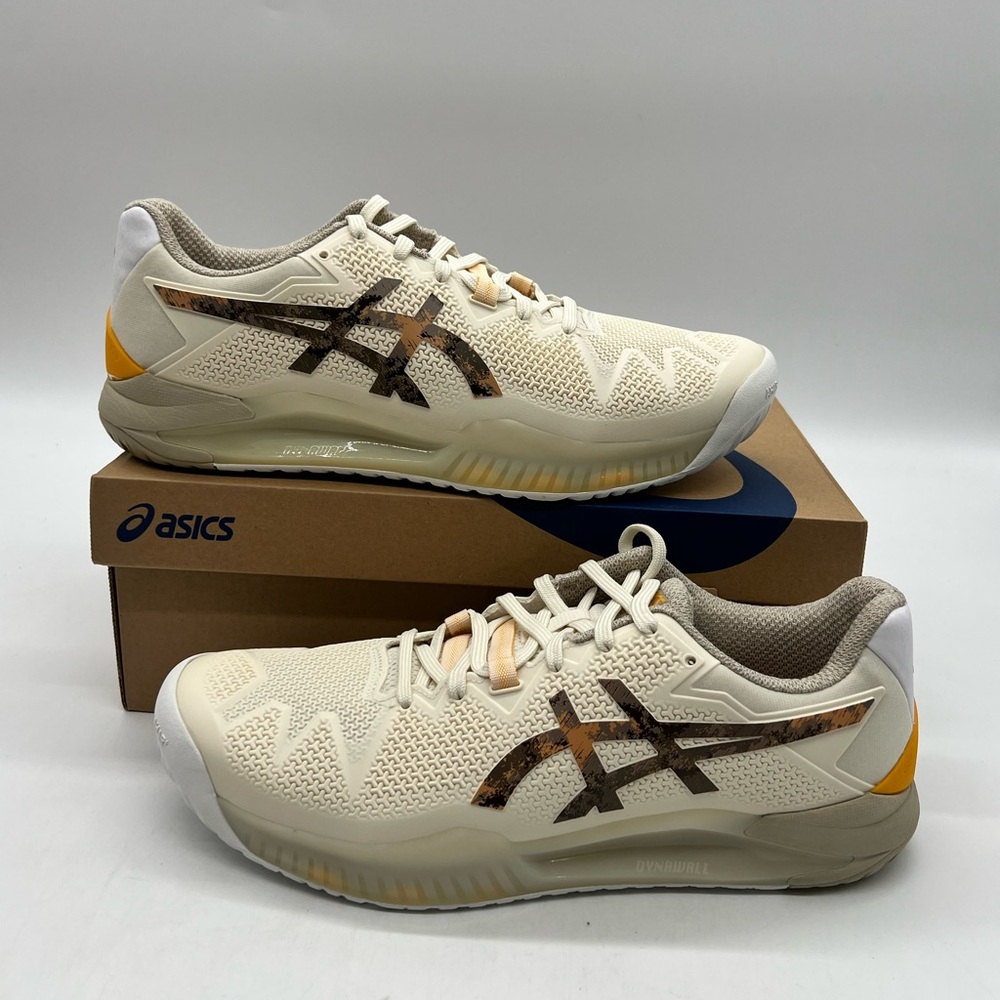 Rare Asics Gel Resolution 8 LE Earth Day Men’s 10.5 Cream Putty Tennis Sneakers